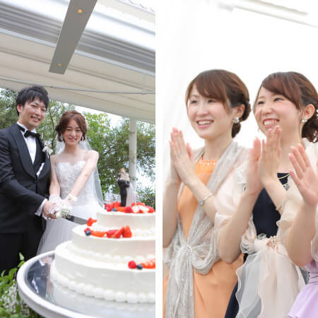 ケーキ入刀 祝福