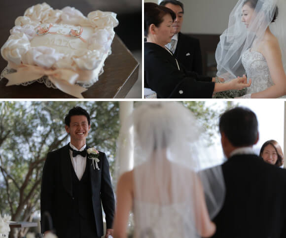 バージンロードの先で新婦様を待つ新郎様