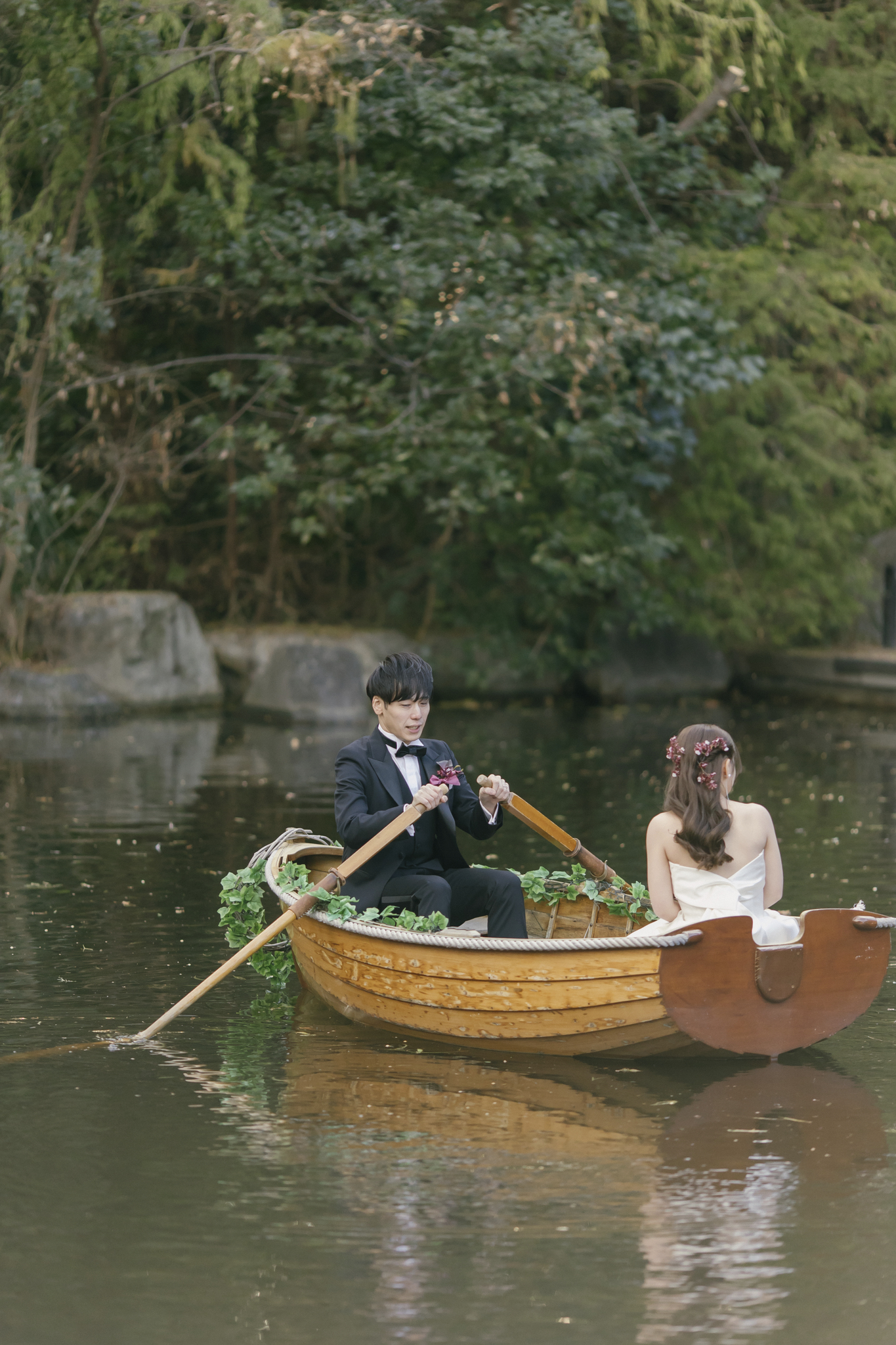 ボート入場 テラス 池