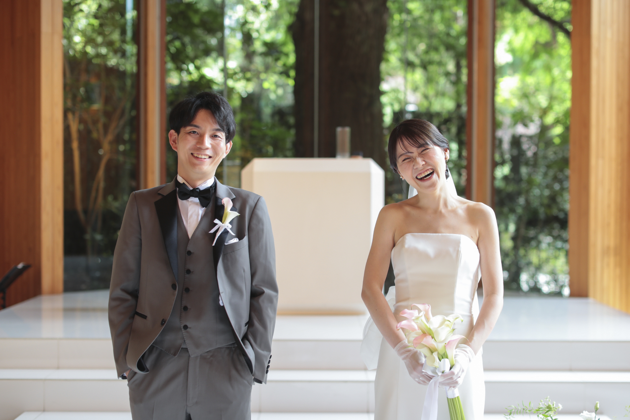 森の教会　挙式前フォト