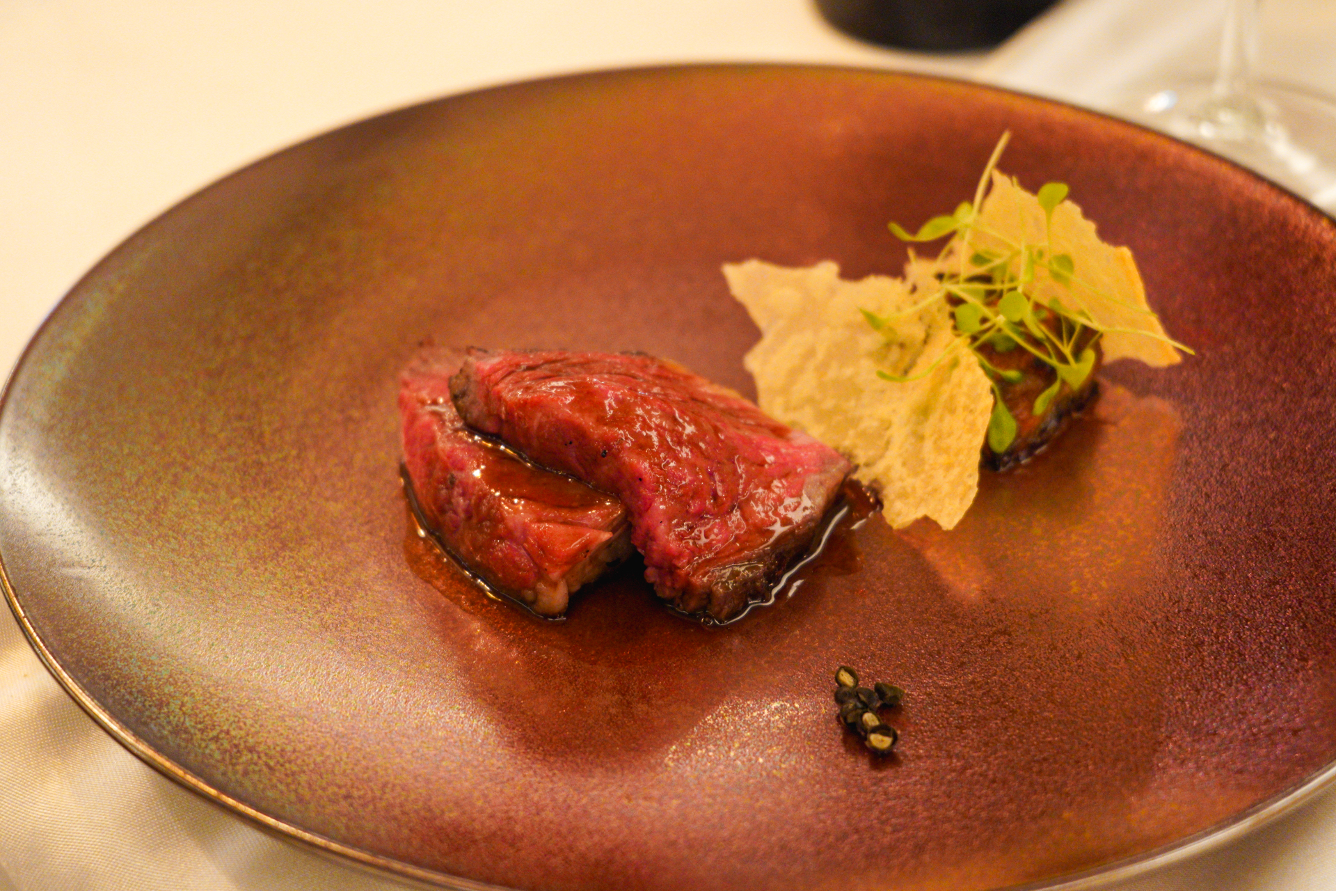 淡路和牛の炭焼き 茄子のパルミジャーナ
